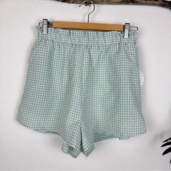 NWT Lost + Wander Green Gingham Picnic In Mind Shorts - Picture 3 of 9